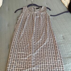 Navy and White Patterned Dress